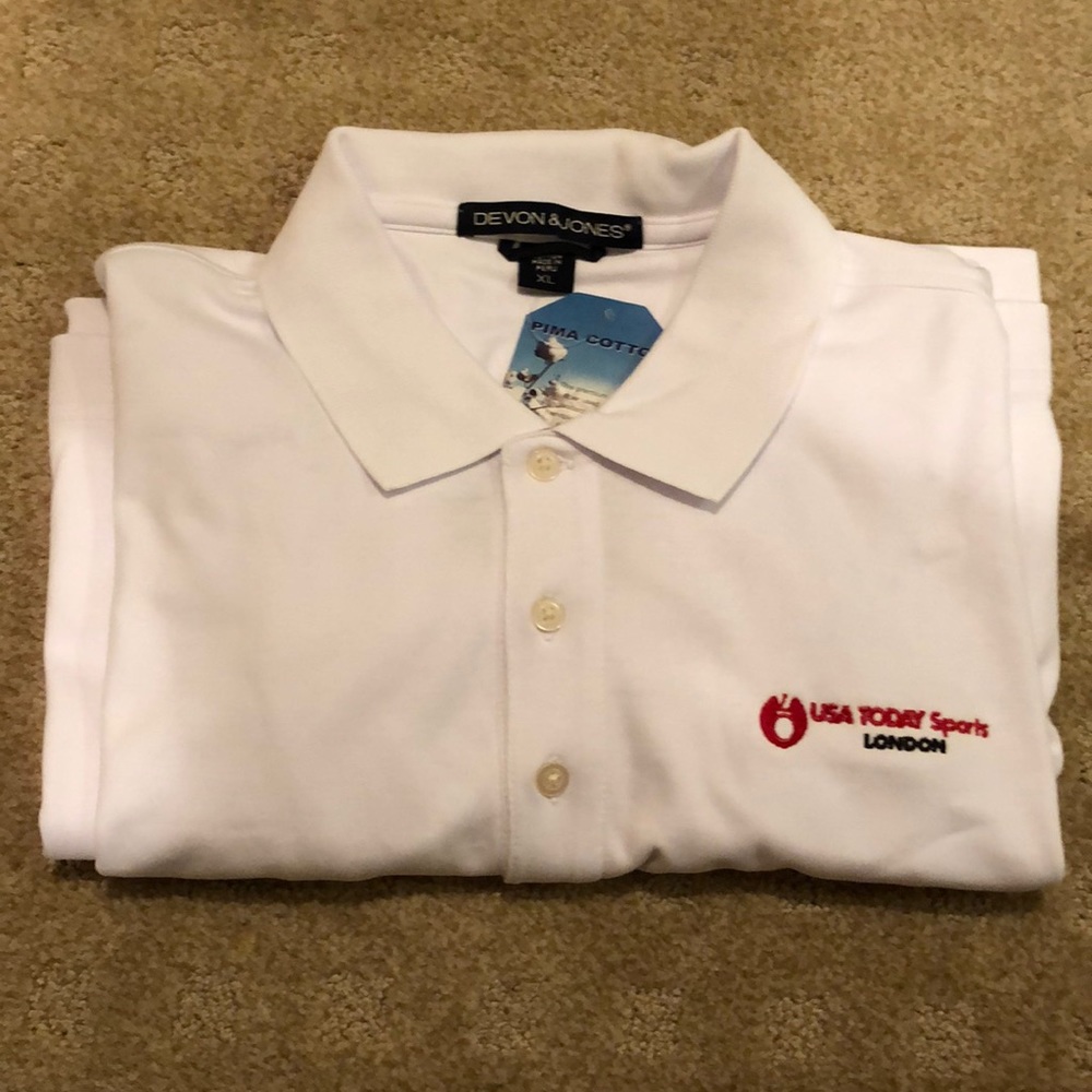 London Olympics XL Devon & Jones white polo